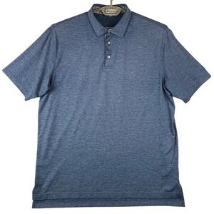 Peter Millar Polo Shirt Mens XL Blue Heathered The Plantation Golf Performance
